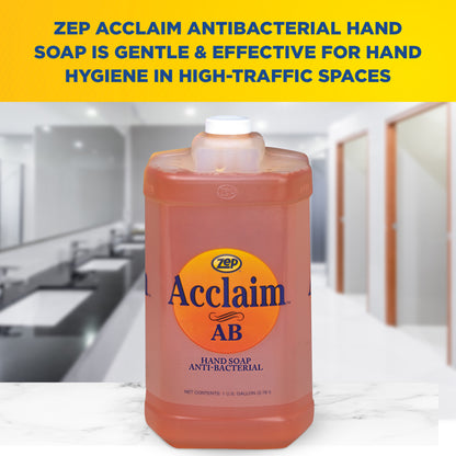 Zep Acclaim AB Antibacterial Hand Soap – Remove Soils and Decreases Bacteria – 1 Gallon