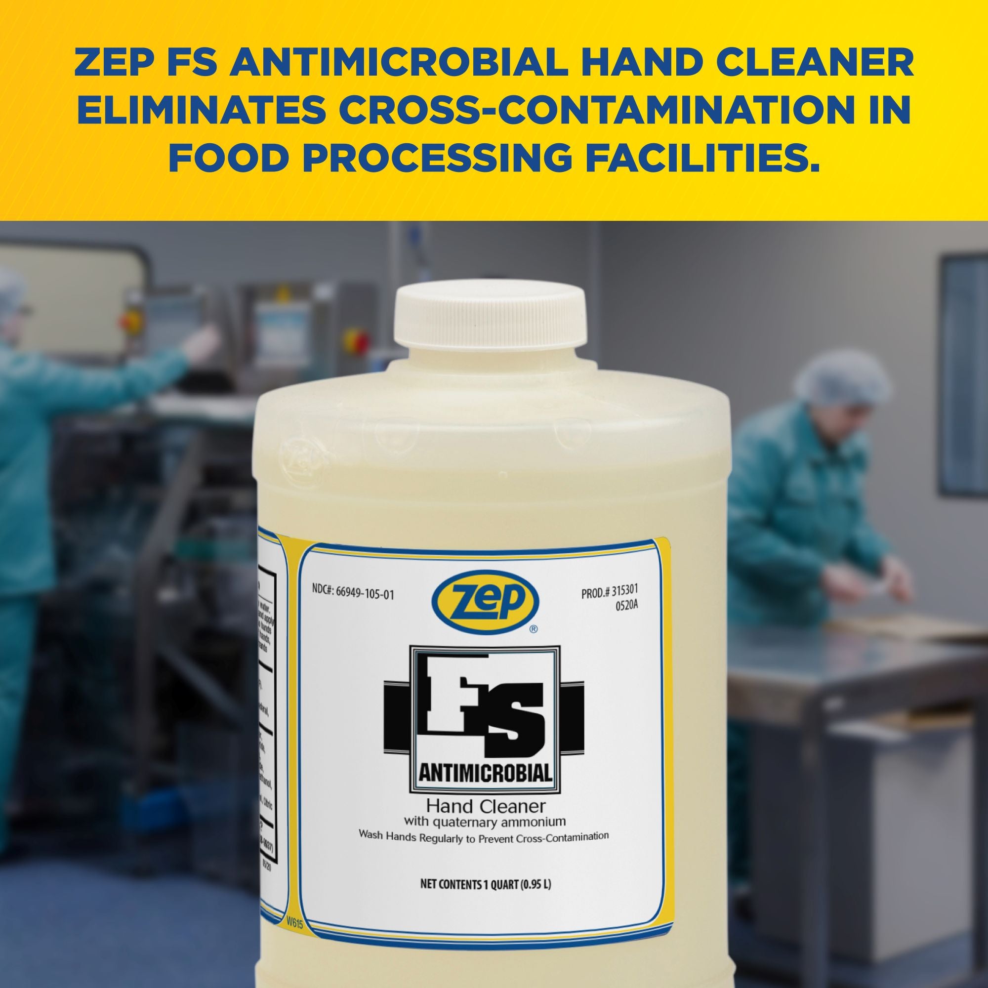 Zep FS Antimicrobial Hand Cleaner - Eliminate Cross-Contamination