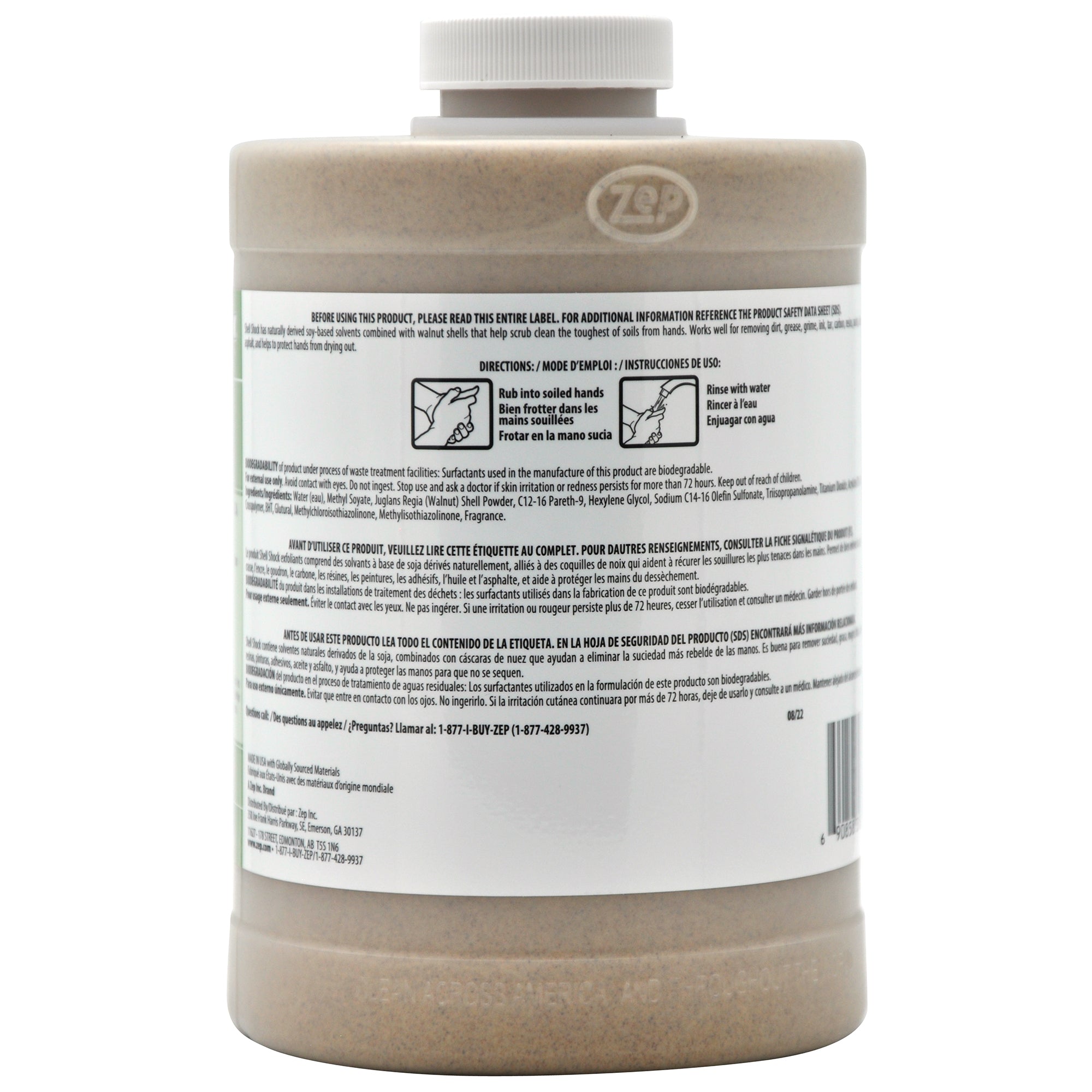 ソープ、ジェル Zep Shell Shock Hand Cleaner - Soy-Based Formula with Walnut Shell