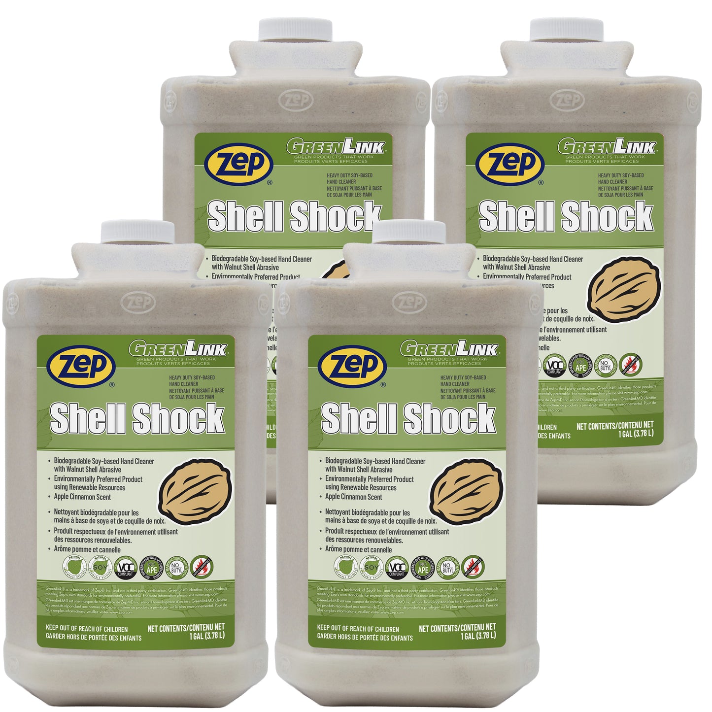Zep Shell Shock Hand Cleaner – Walnut Shell Scrubs Away Dirt and Grime – 1 Gallon