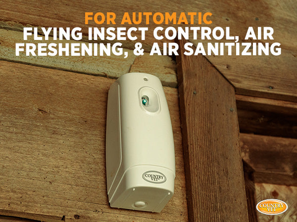 Country Vet Automatic Metered Dispenser For Flying Insect Control, Air Freshening & Air Sanitizing