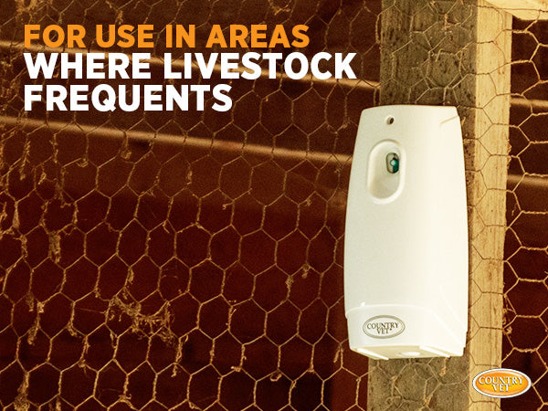 Country Vet Automatic Metered Dispenser For Flying Insect Control, Air Freshening & Air Sanitizing