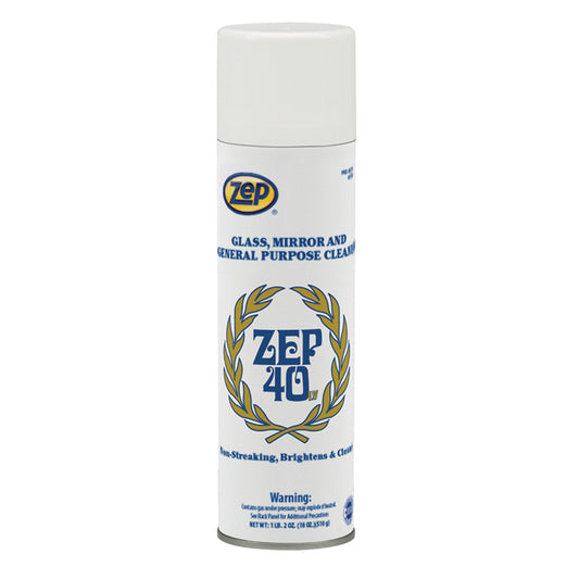 Zep 40 LV Non-Streaking Glass, Mirror, & General Purpose Cleaner Aerosol - 18 oz.