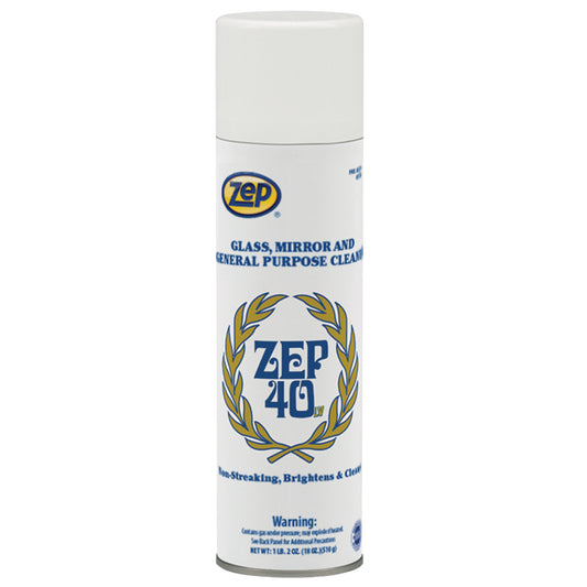Zep 40 LV Glass, Mirror and General-Purpose Cleaner – No Spotting or Streaks – 18 oz