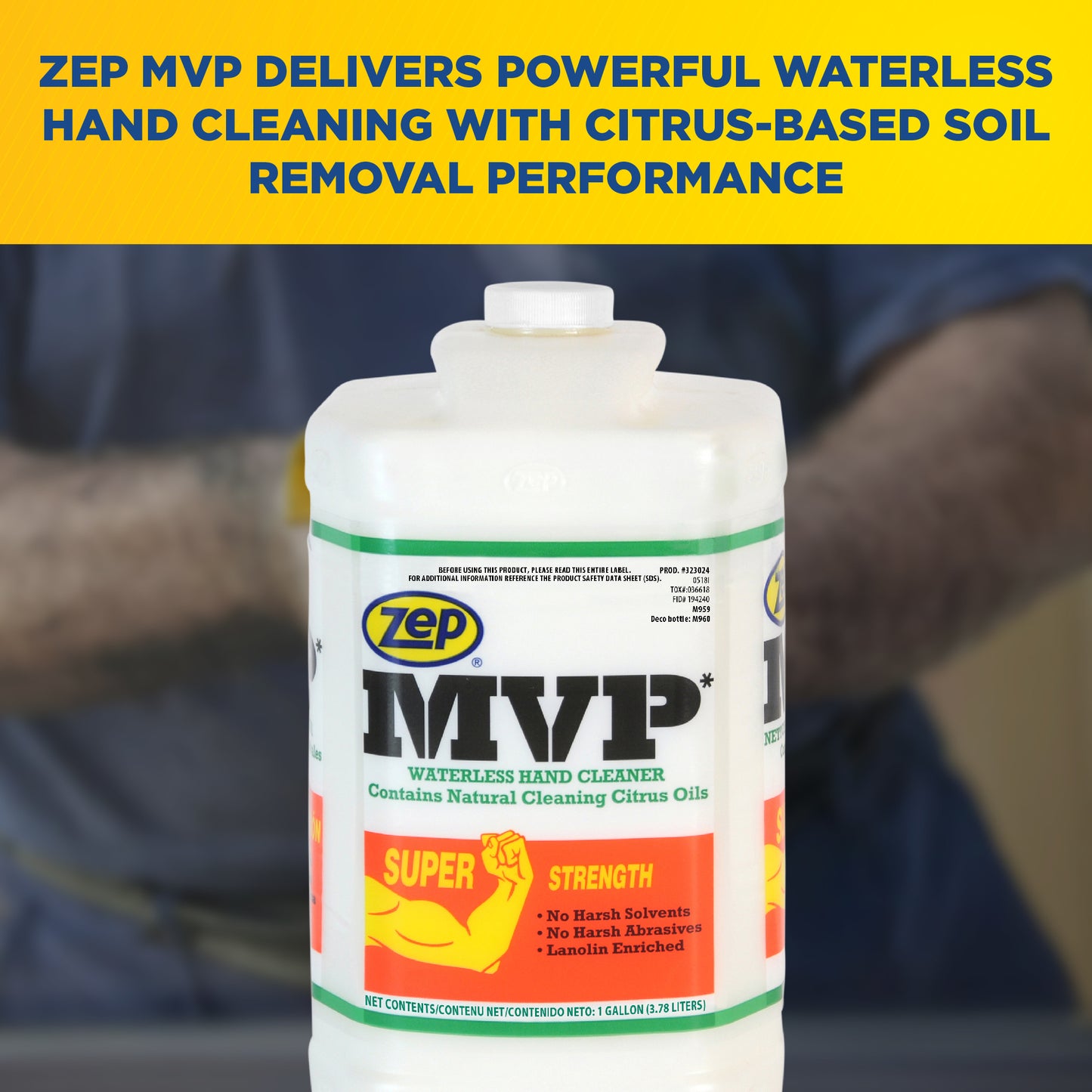MVP Waterless Hand Cleaner and Zep D-4000 Hand Soap Dispenser Bundle - 1 Gal