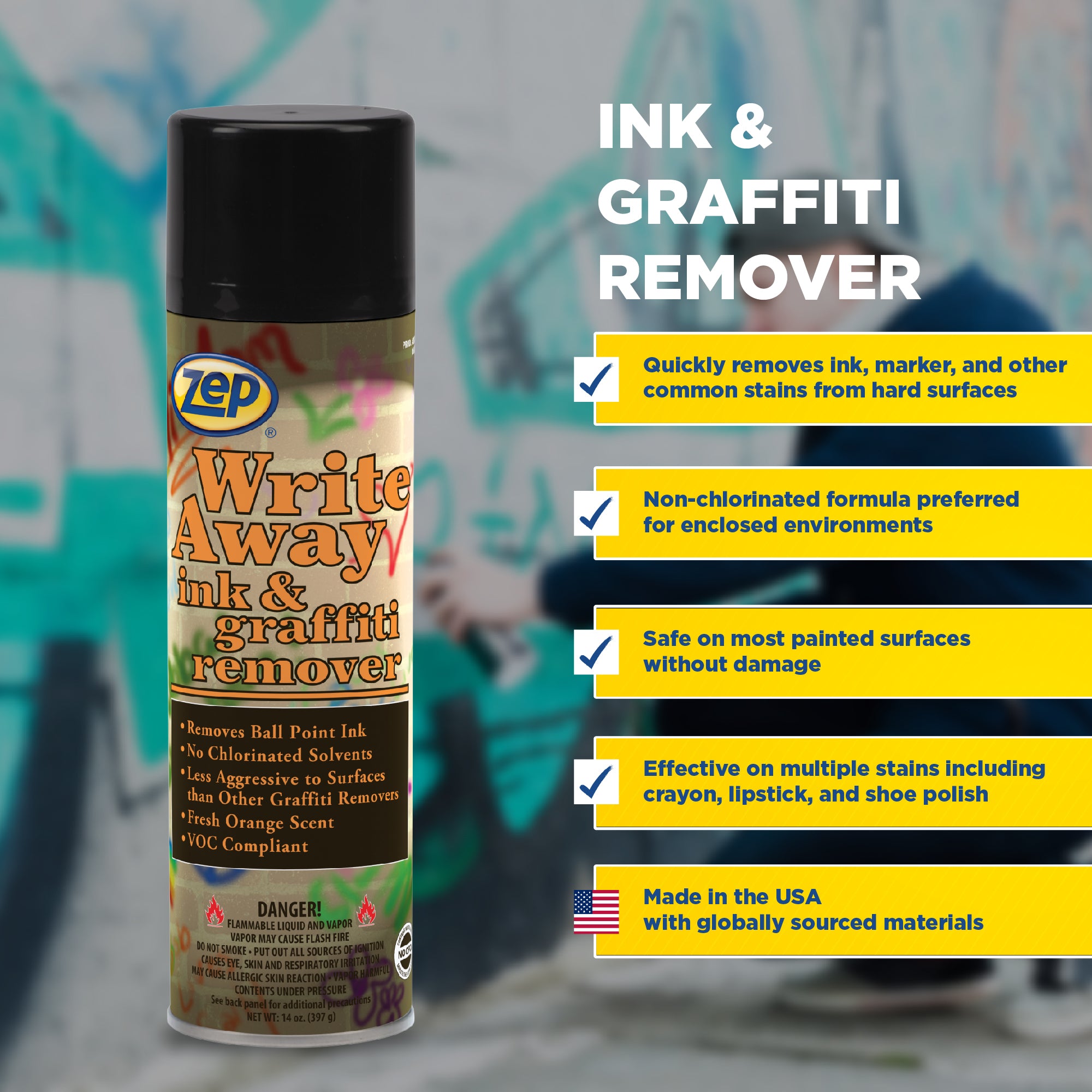 Write Away Ink & Graffiti Remover - 14 oz. – Zep Inc.
