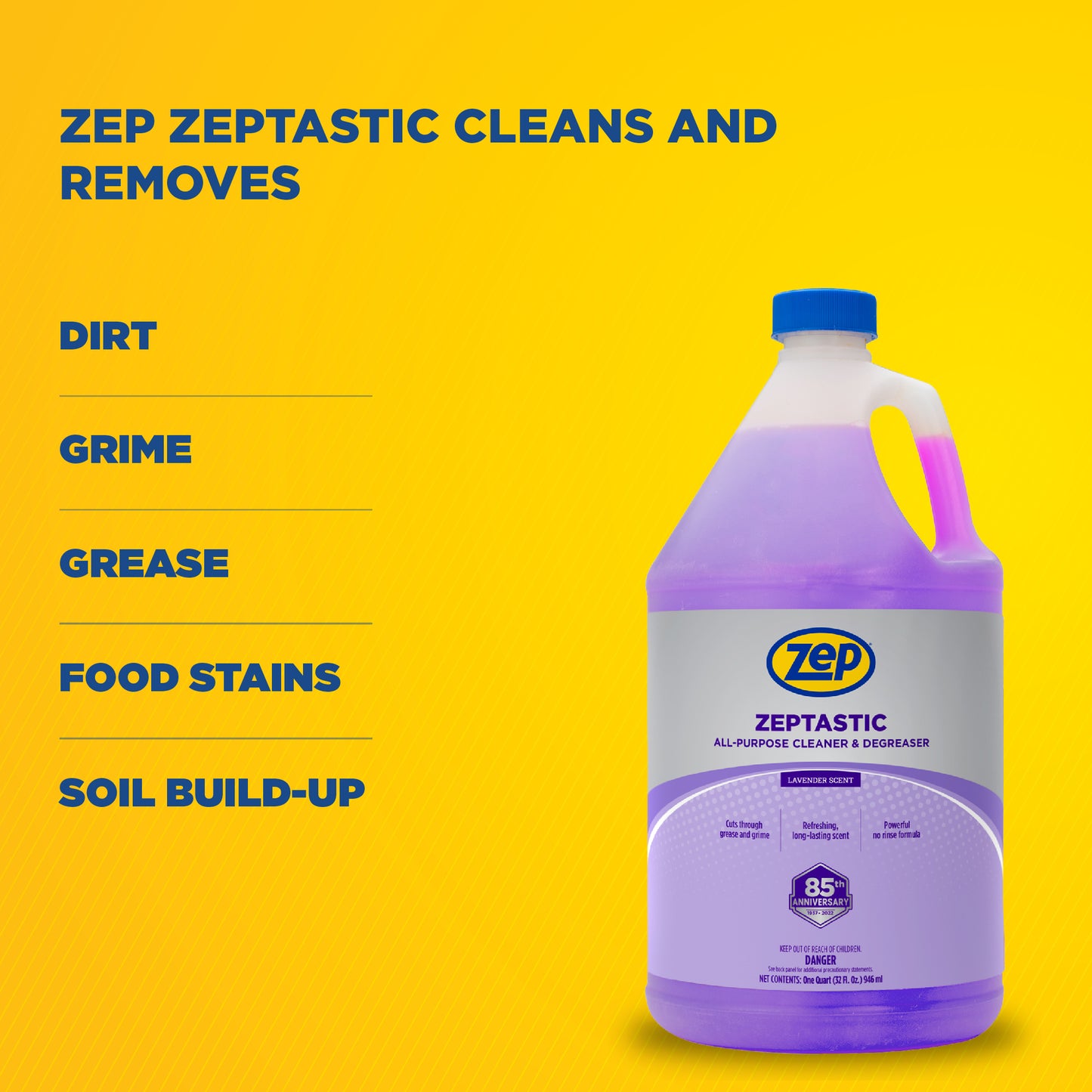 Zeptastic All-Purpose Cleaner & Degreaser with Lavender Scent- 1 Gallon