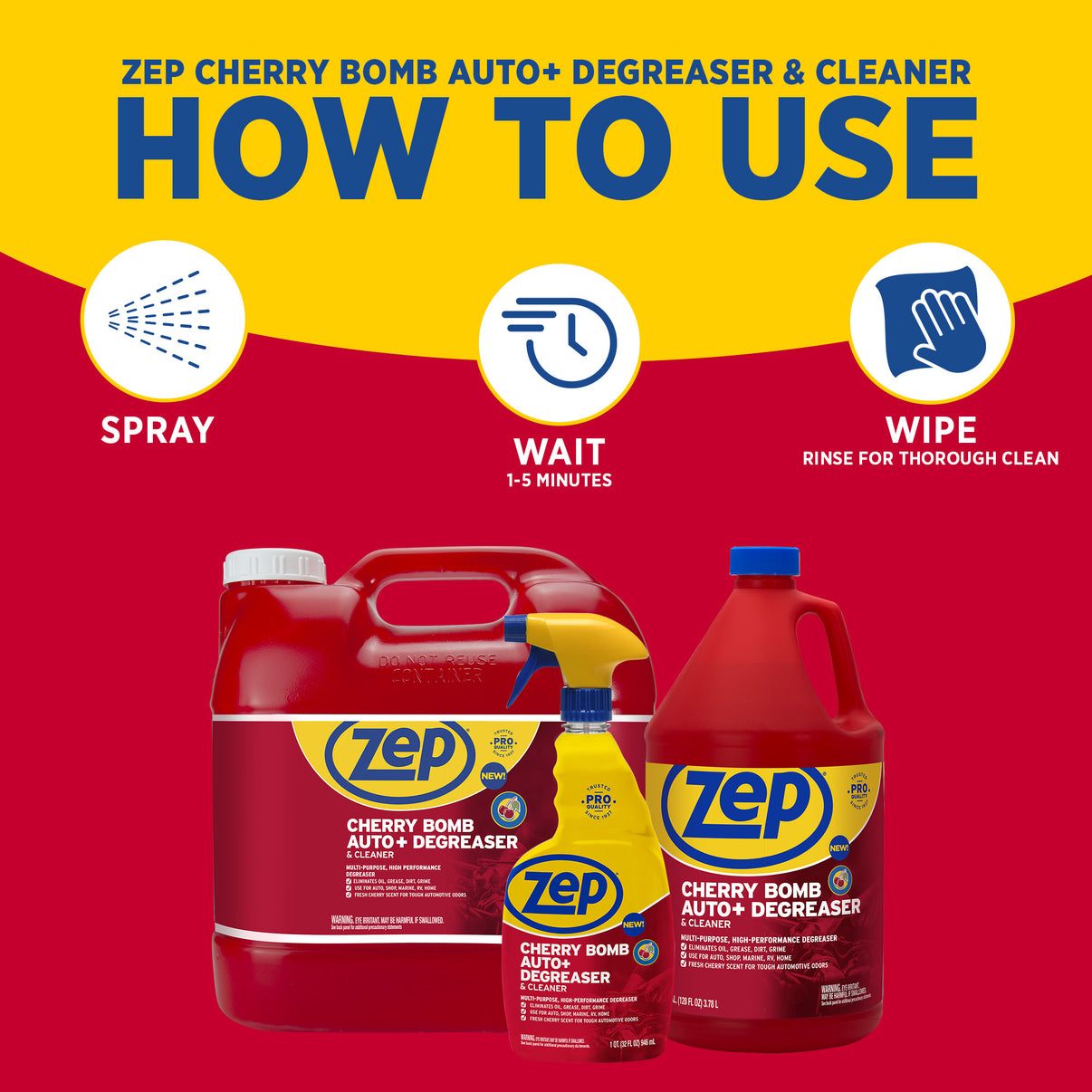 Zep Cherry Bomb Auto+ Degreaser & Cleaner - For Auto, Marine, RV, & Ho ...