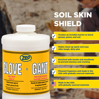 Zep Glove Soil Skin Shield Skin Protector - 1 Qt