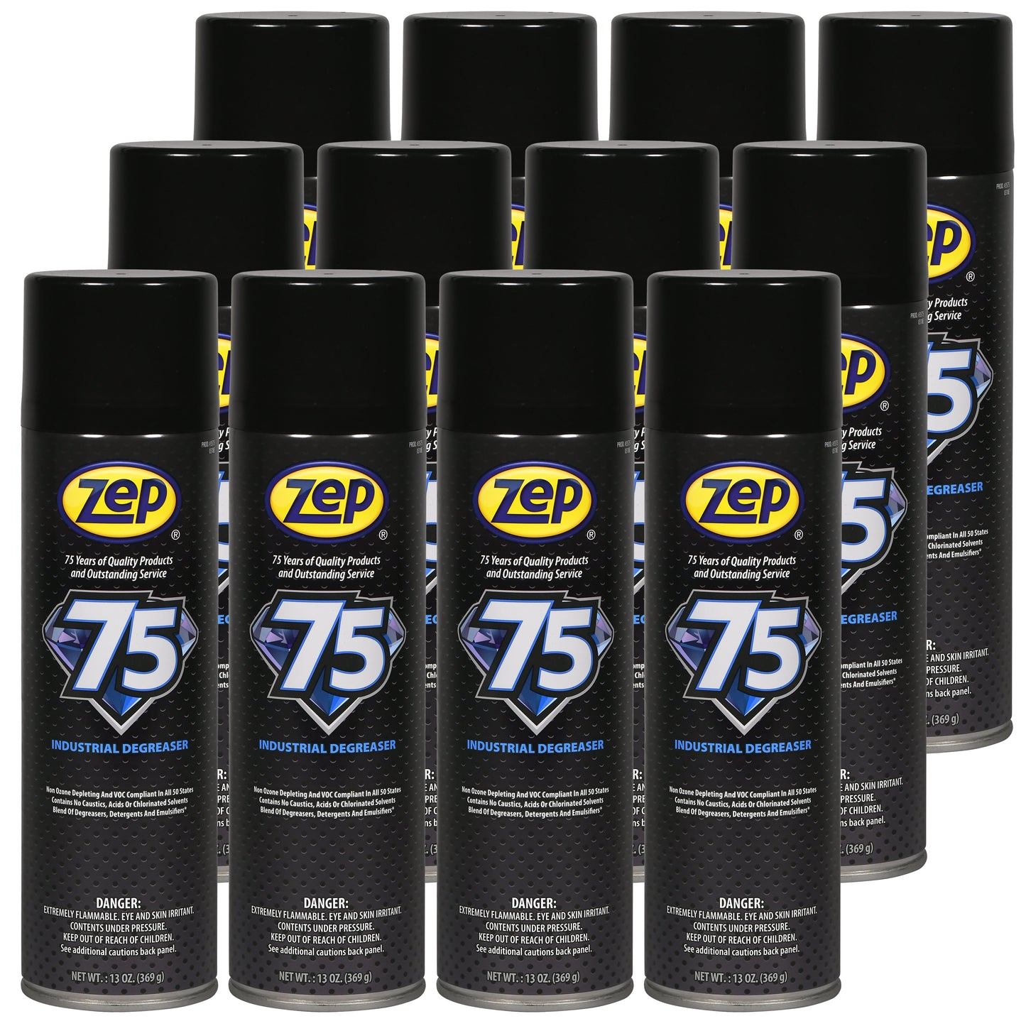 Zep 75 Industrial Degreaser Aerosol – Heavy-Duty Equipment and Tool Degreaser – 13 oz.