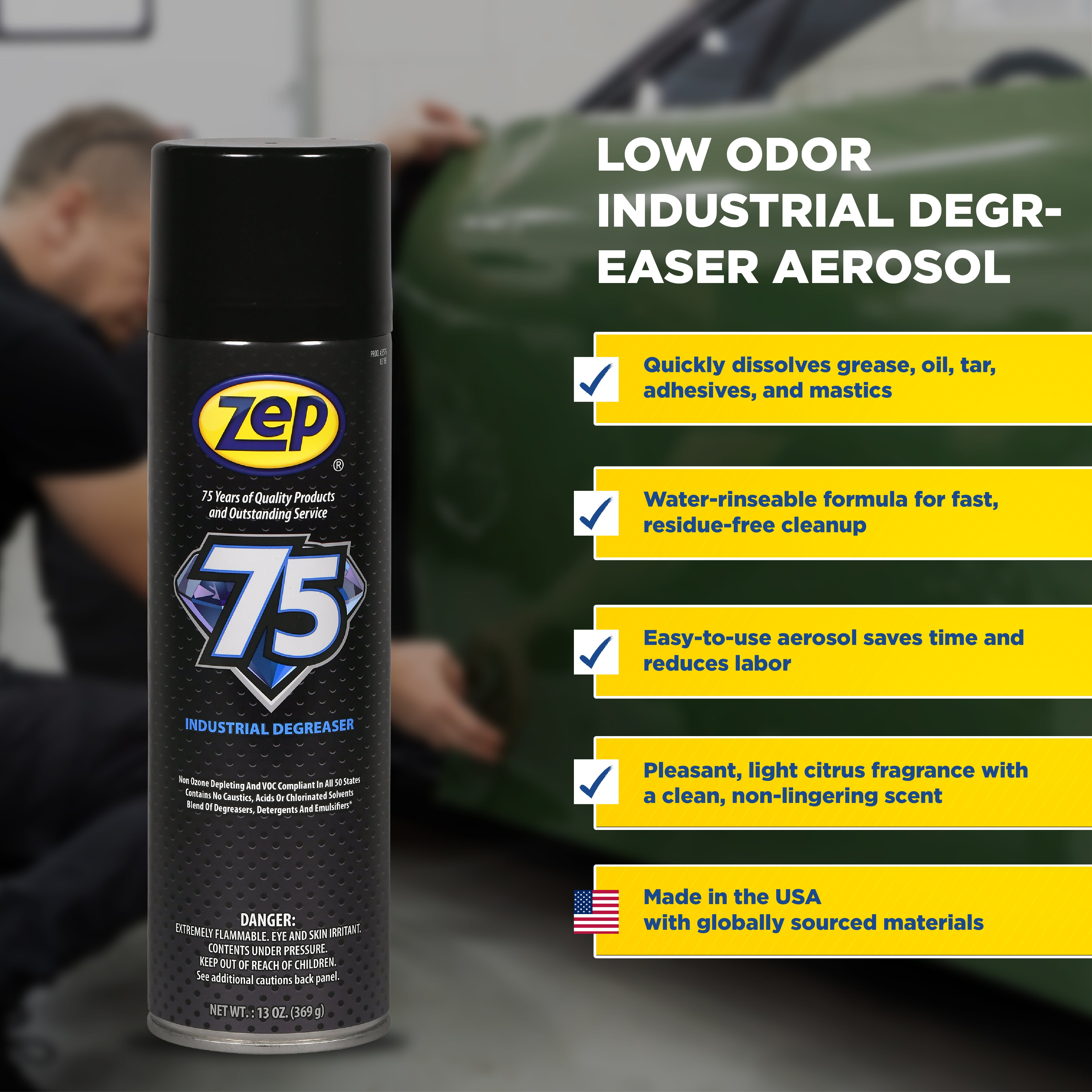 Zep 75 Industrial Degreaser Aerosol – Heavy-Duty Equipment and
