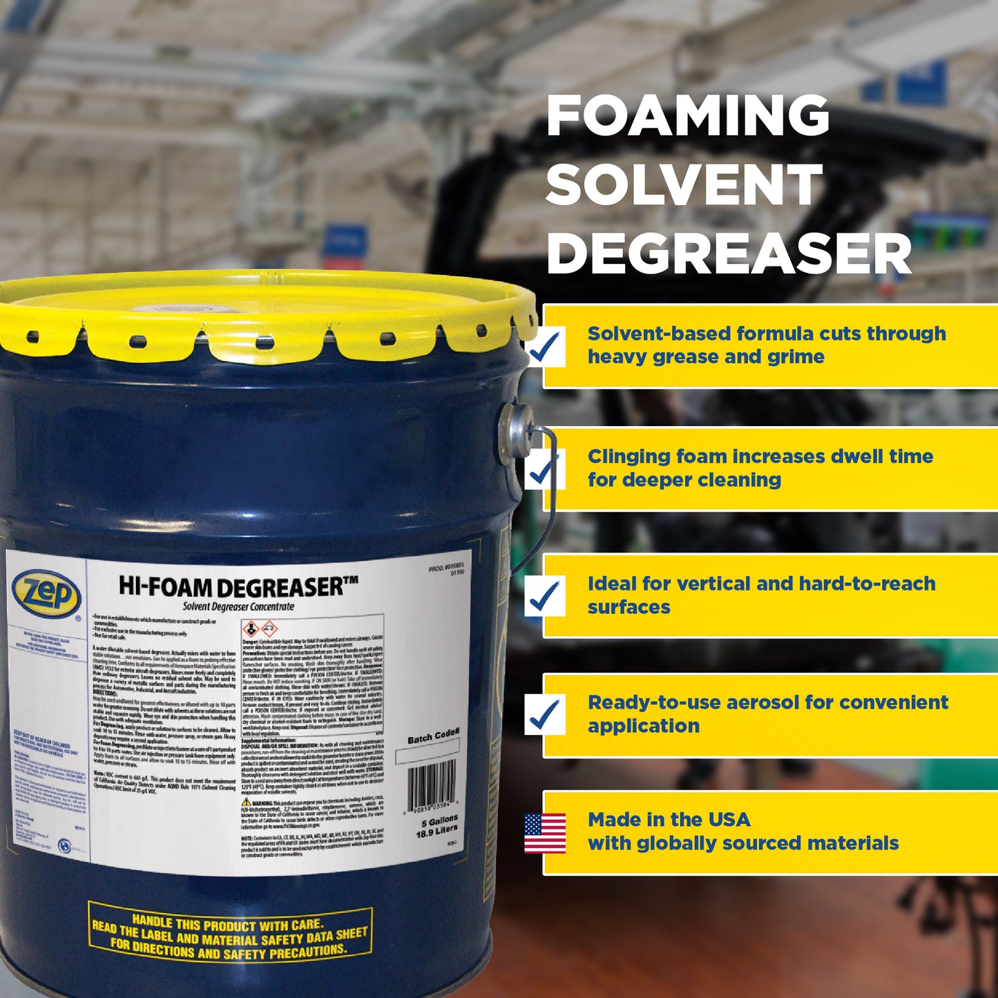 Hi-Foam Solvent Based Degreaser Concentrate - 5 Gallon