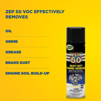 Zep 50 VOC HEAVY DUTY FOAMING DEGREASER - 16 OZ.