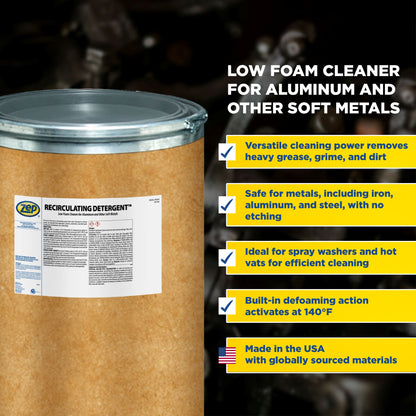 Zep Recirculating Detergent – Low Foam Cleaner for Aluminum and Other Soft Metals – 500 lbs