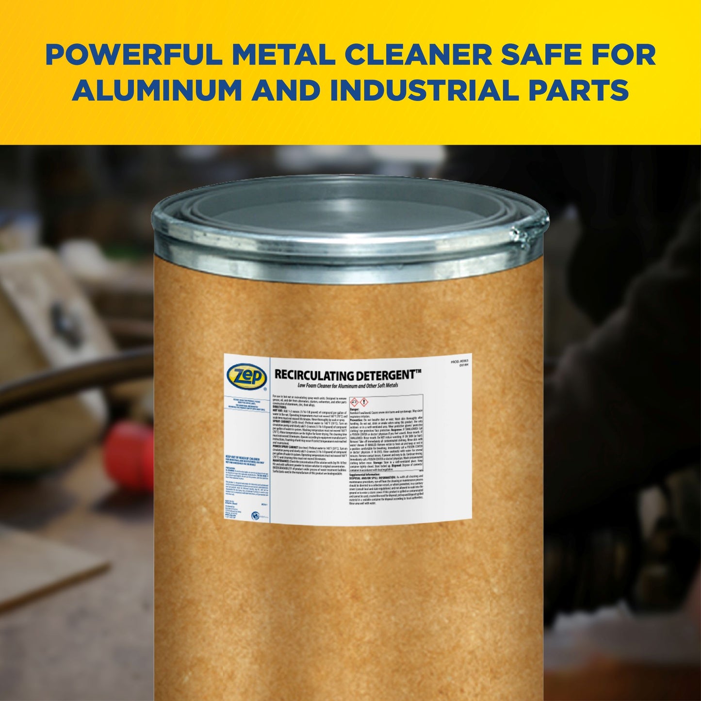 Zep Recirculating Detergent – Low Foam Cleaner for Aluminum and Other Soft Metals – 500 lbs