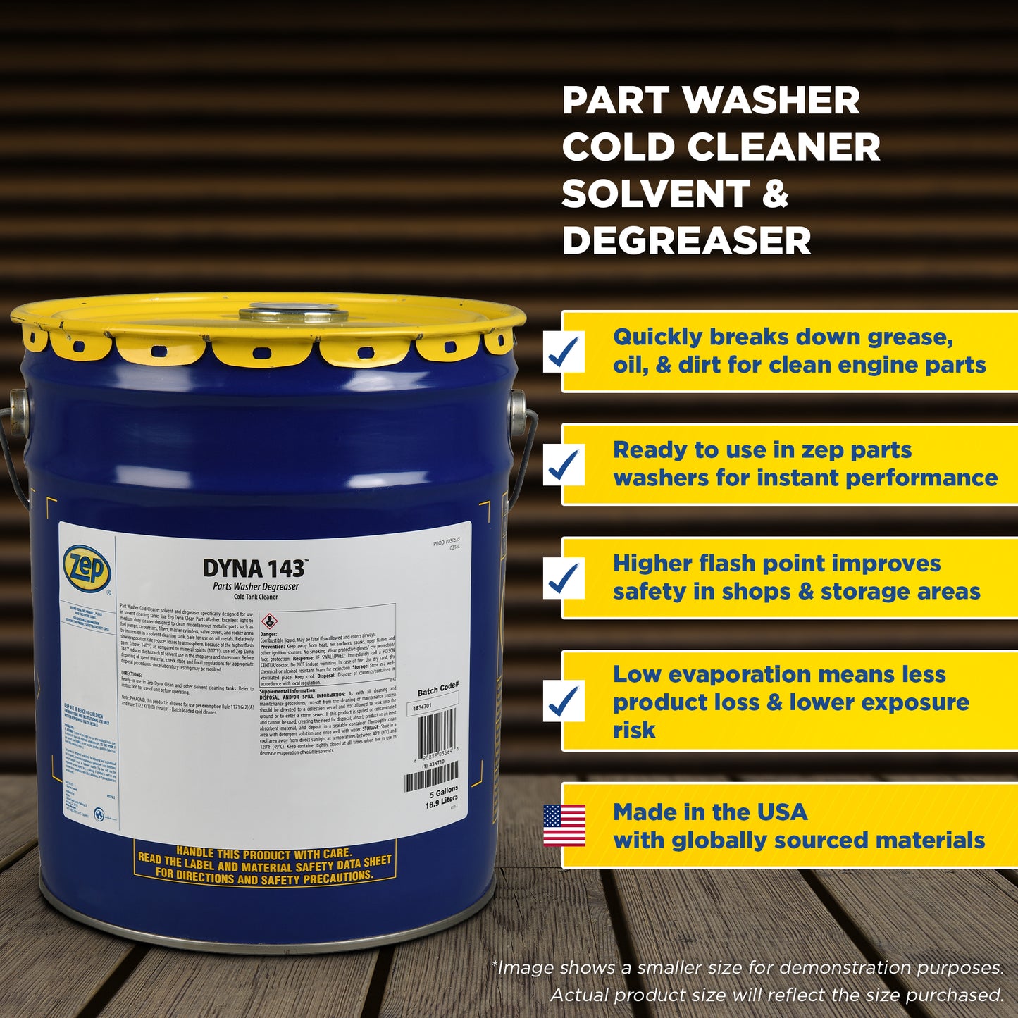 Zep Dyna 143 Parts Washer Degreaser – Parts Cleaner Solvent – 20 Gallon