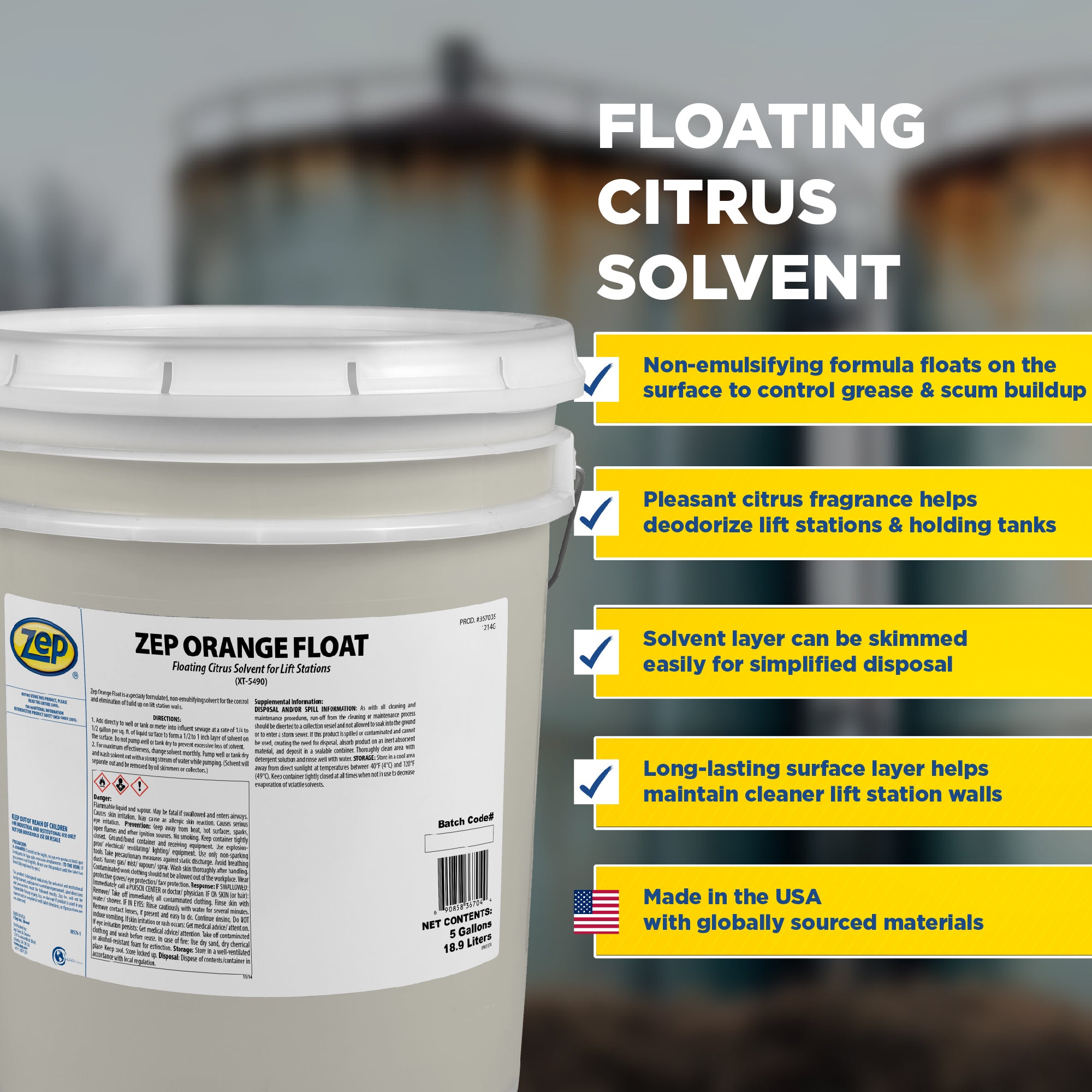 Orange Float XT-5490 Floating Citrus Solvent - 5 Gallon – Zep Inc.