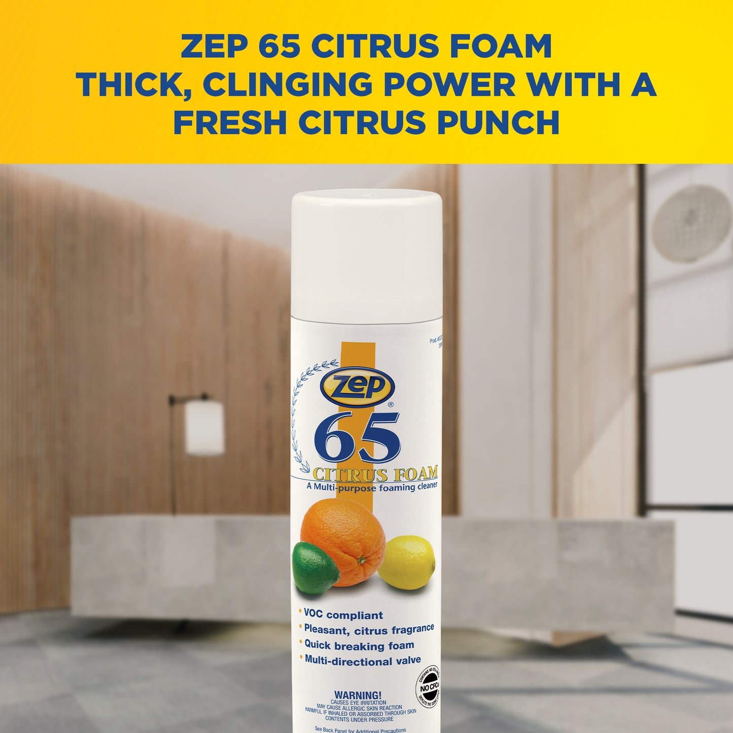Zep 65 Citrus Foam - Multi-Purpose Foaming Cleaner – 18 oz
