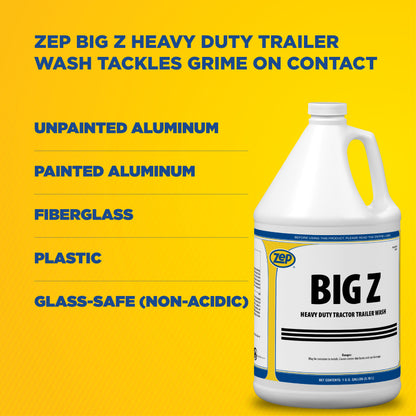 Zep Big Z Heavy Duty Tractor Trailer Wash – Non-Acidic Dirt and Grime Remover – 1 Gallon
