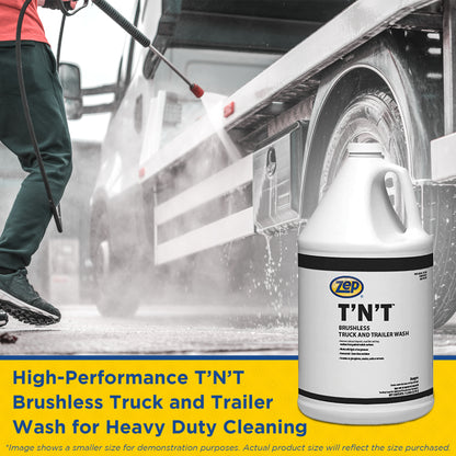 Zep T’N’T Brushless Truck and Trailer Wash – Removes Exhaust Deposits, Road Film, and Bug Residues – 5 Gallon