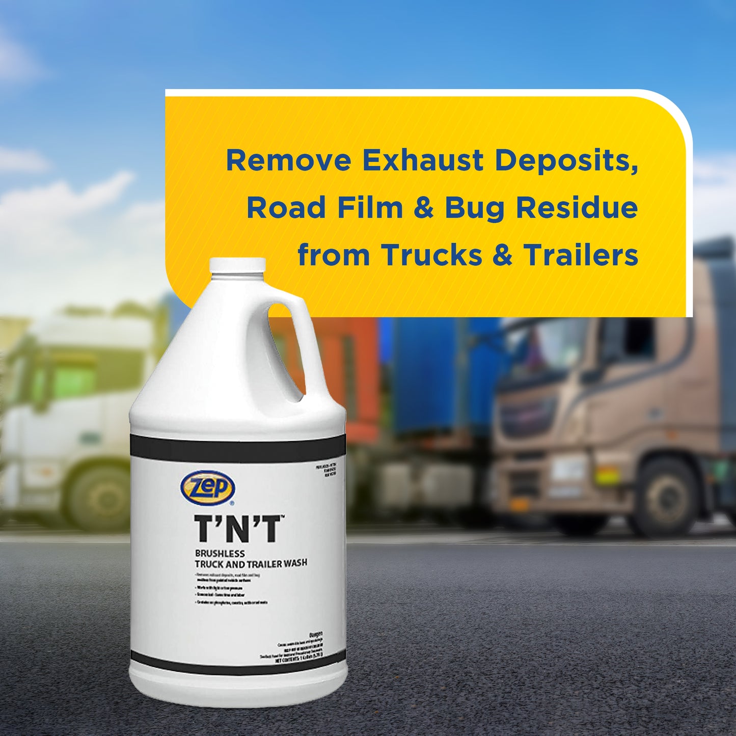 Zep T’N’T Truck and Trailer Wash – Removes Exhaust Deposits - 1 Gallon