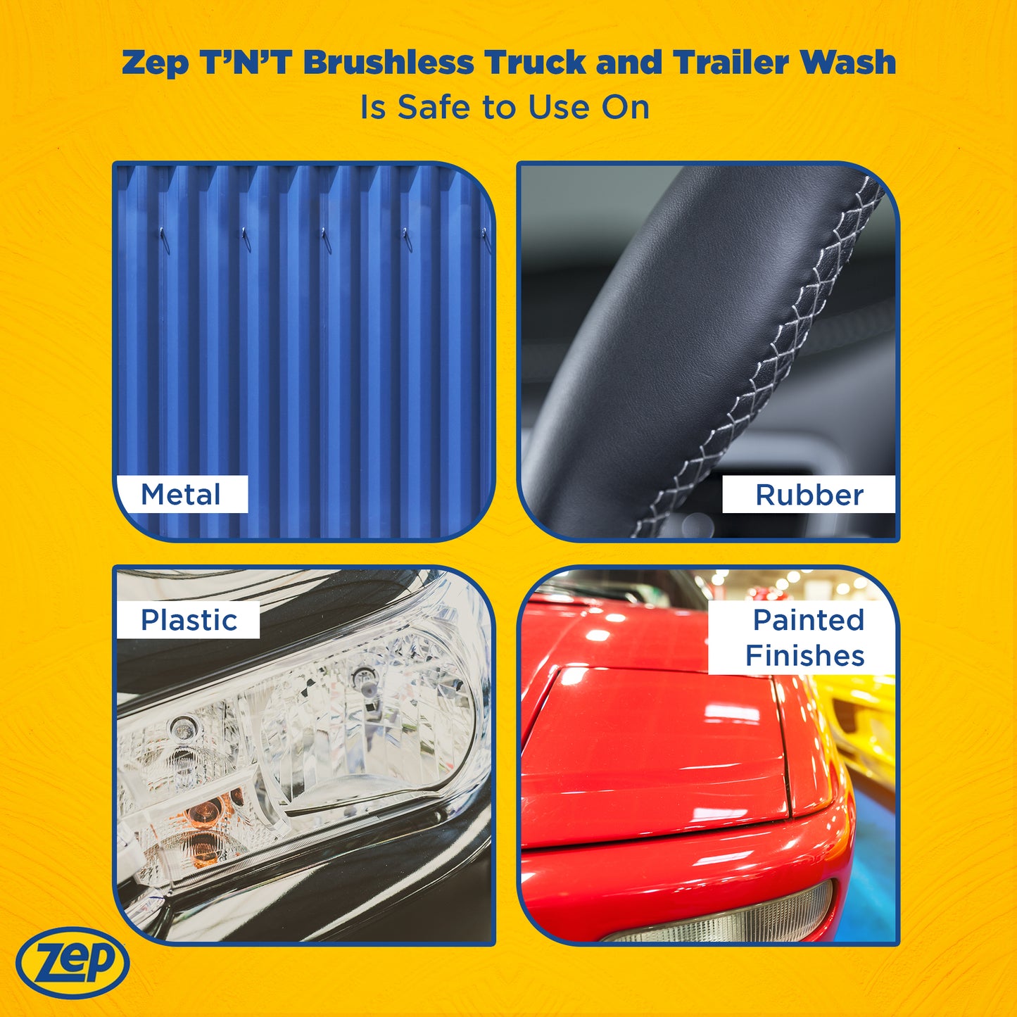 Zep T’N’T Brushless Truck and Trailer Wash – Removes Exhaust Deposits, Road Film, and Bug Residues - 275 Gallon