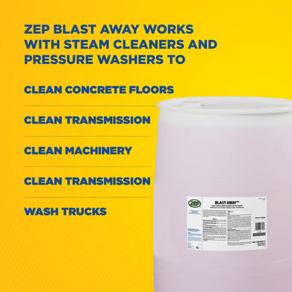 Zep Blast Away – Liquid Steam Cleaner and Heavy-Duty Detergent – 55 Gallon
