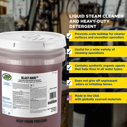 Zep Blast Away – Liquid Steam Cleaner and Heavy-Duty Detergent – 5 Gallon