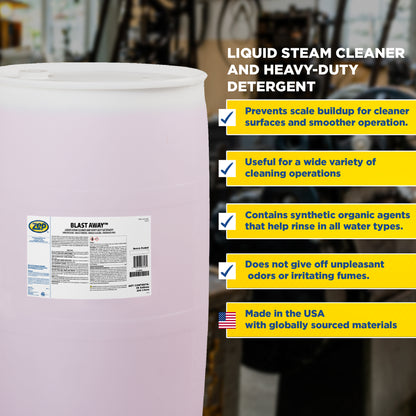 Zep Blast Away – Liquid Steam Cleaner and Heavy-Duty Detergent – 55 Gallon