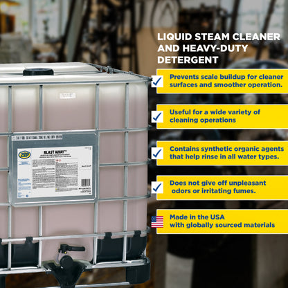Zep Blast Away – Liquid Steam Cleaner and Heavy-Duty Detergent – 275 Gallon