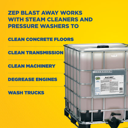 Zep Blast Away – Liquid Steam Cleaner and Heavy-Duty Detergent – 275 Gallon