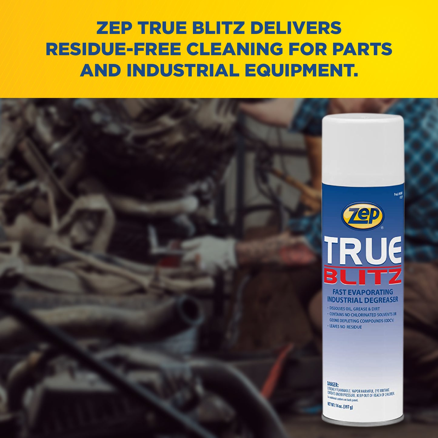 True Blitz Aerosol Fast Evaporating Industrial Degreaser- 14 oz.