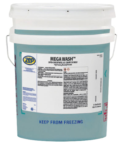 Zep Mega Wash Concentrated Car Wash – High-Foaming Vehicle Wash - 5 Gallon