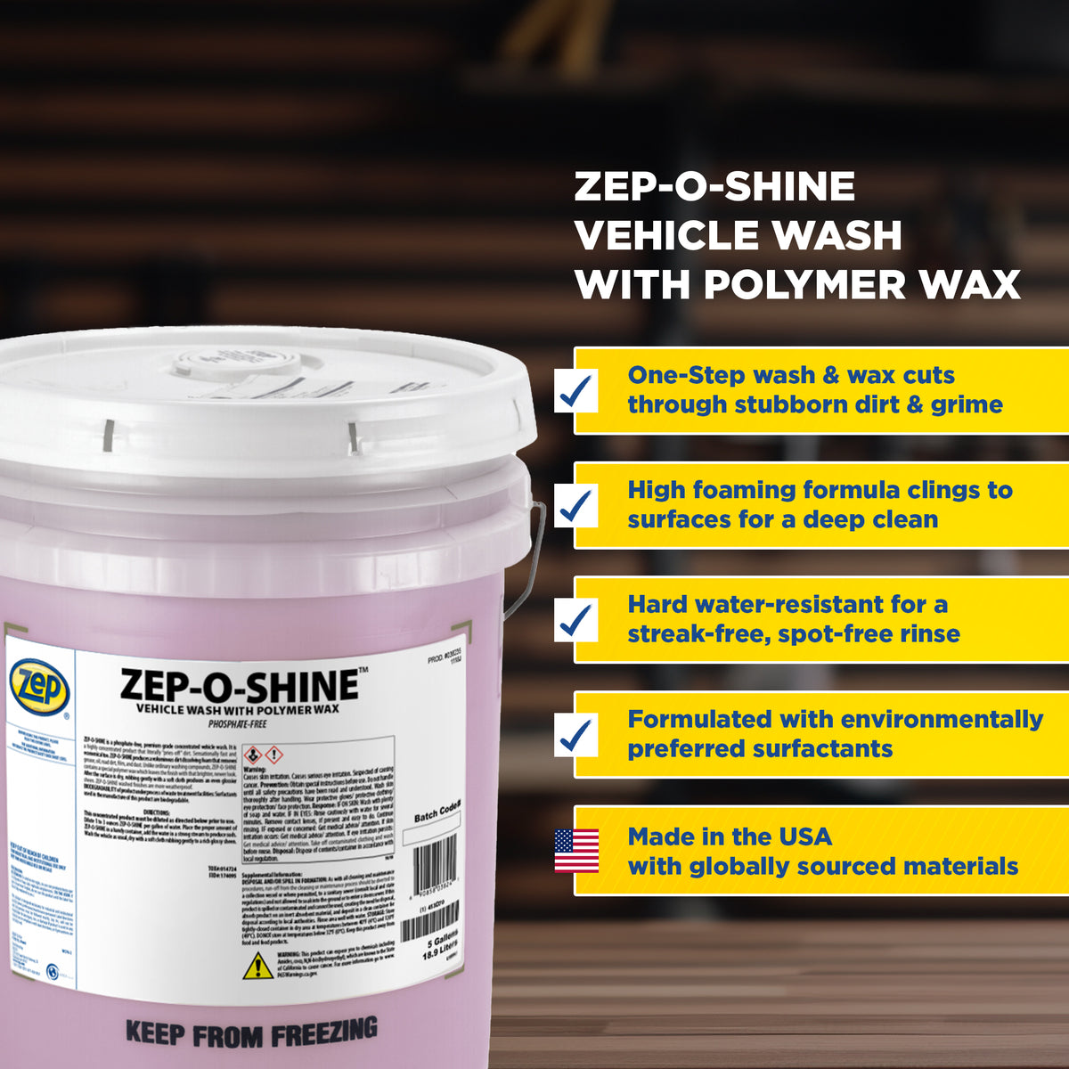 Zep-O-Shine Vehicle Wash & Wax + Hydro Foamer + Ultra Wipes Kit