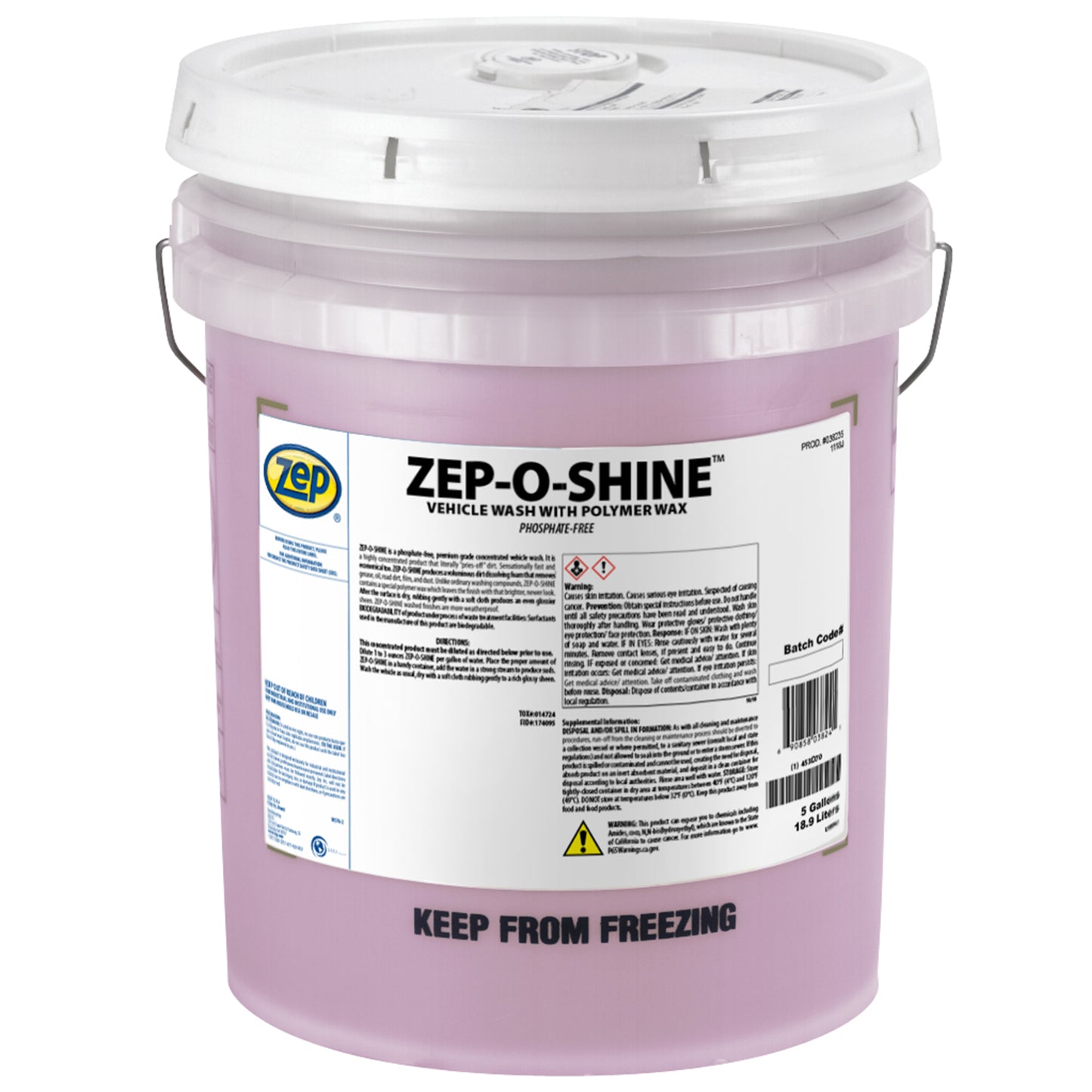 Zep-O-Shine Vehicle Wash with Polymer Wax – “Pries-Off” Dirt– 5 Gallon