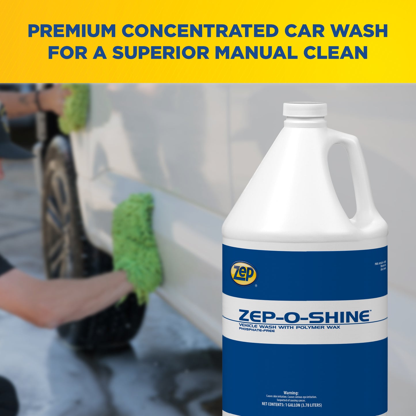 Zep-O-Shine Vehicle Wash with Polymer Wax – “Pries-Off” Dirt– 1 Gallon