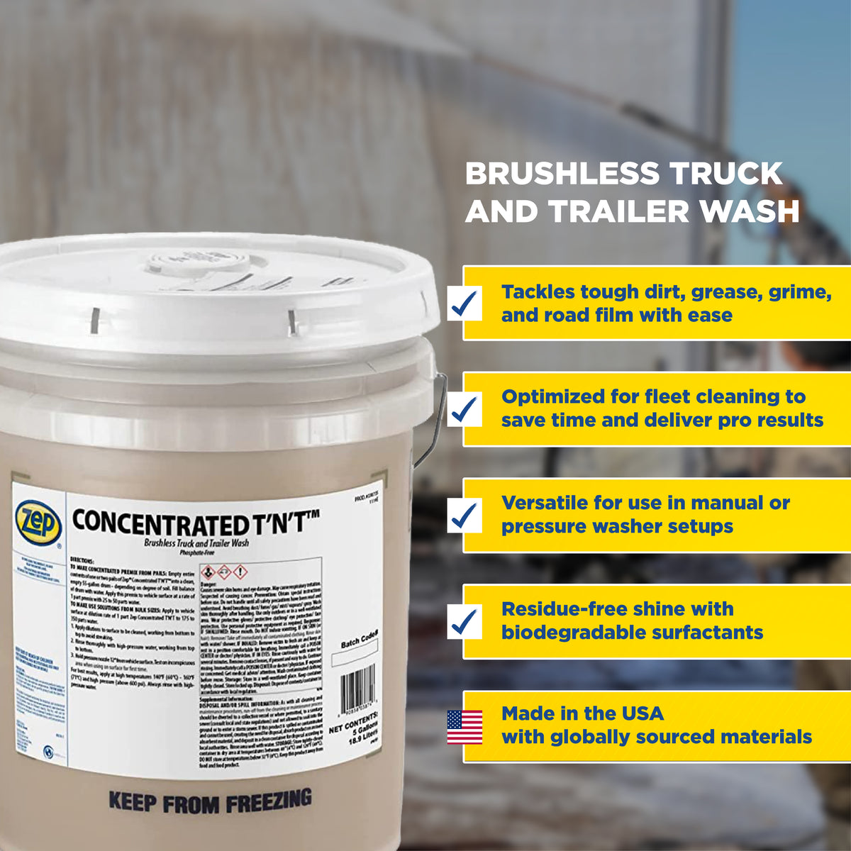 Zep Concentrated T'N'T Truck & Trailer Wash + Model 481 Hydro Foamer + Ultra Wipes Bundle — Complete Fleet Wash & Detail System