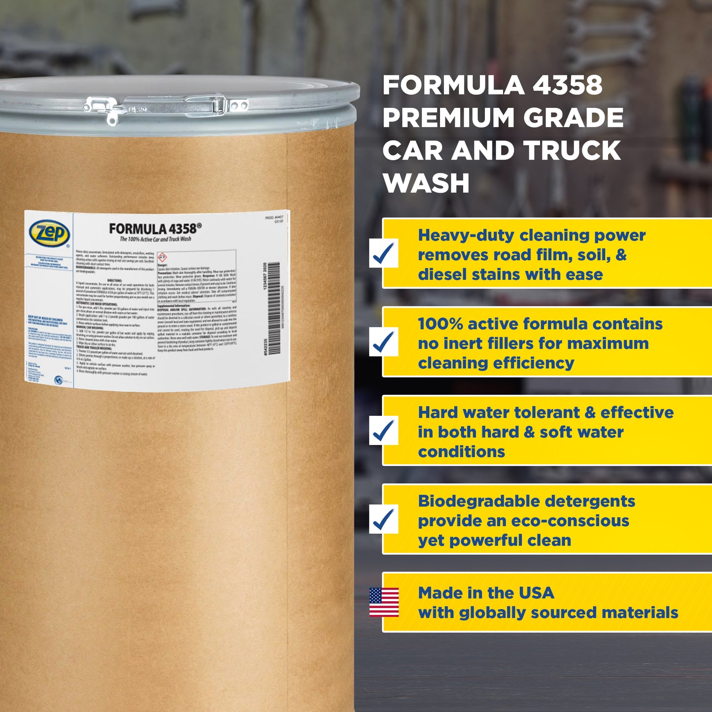 Zep Formula 4358 – 100% Active Car and Truck Wash – 200 lbs