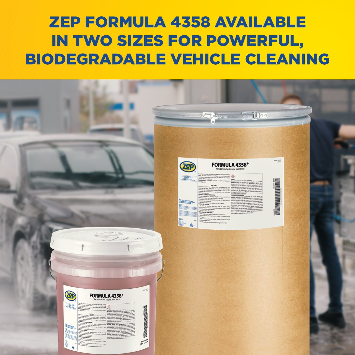 Zep Formula 4358 – 100% Active Car and Truck Wash – 200 lbs
