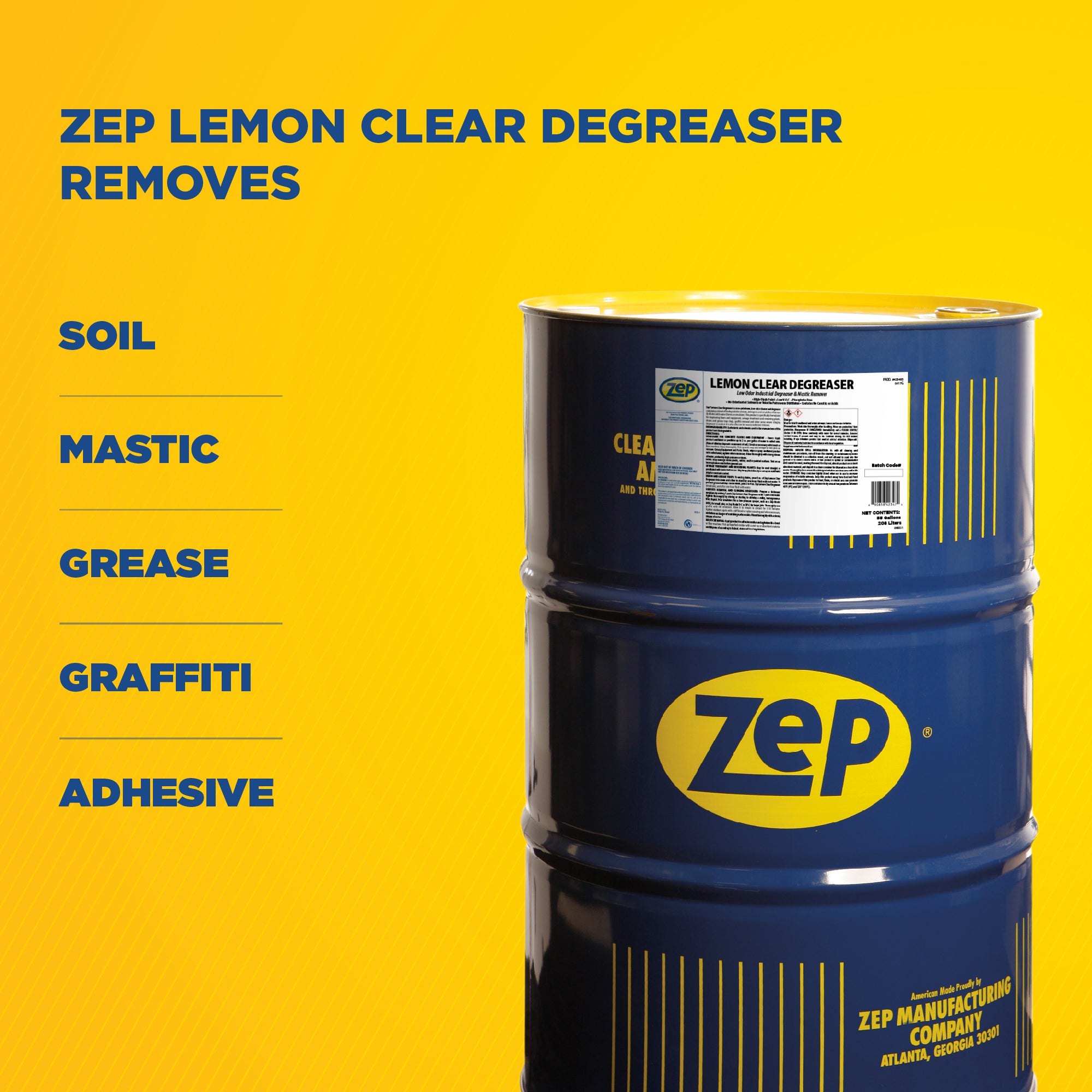 お茶の子 セル クリア Lemon Clear Degreaser - 55 Gallon – Zep Inc.