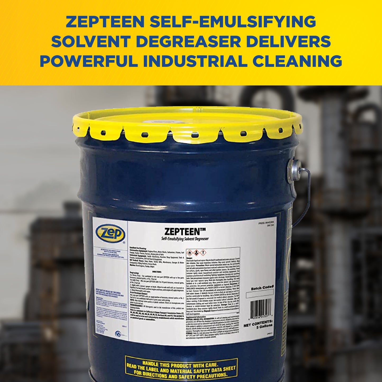 ZepTeen Ready-To-Use Self-Emulsifying Solvent Degreaser – Industrial Equipment Cleaner – 5 Gallon