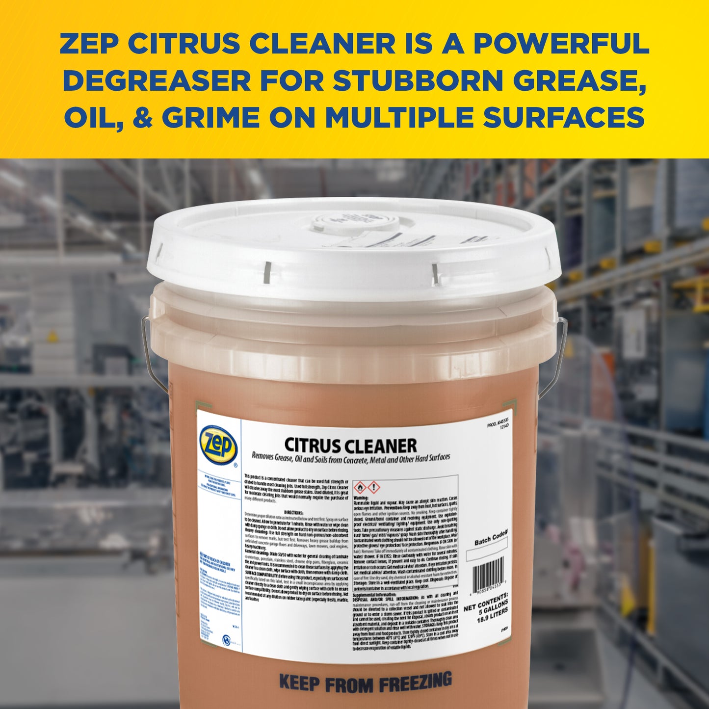 Zep Citrus Cleaner – Removes Grease and Oil – 5 Gallon