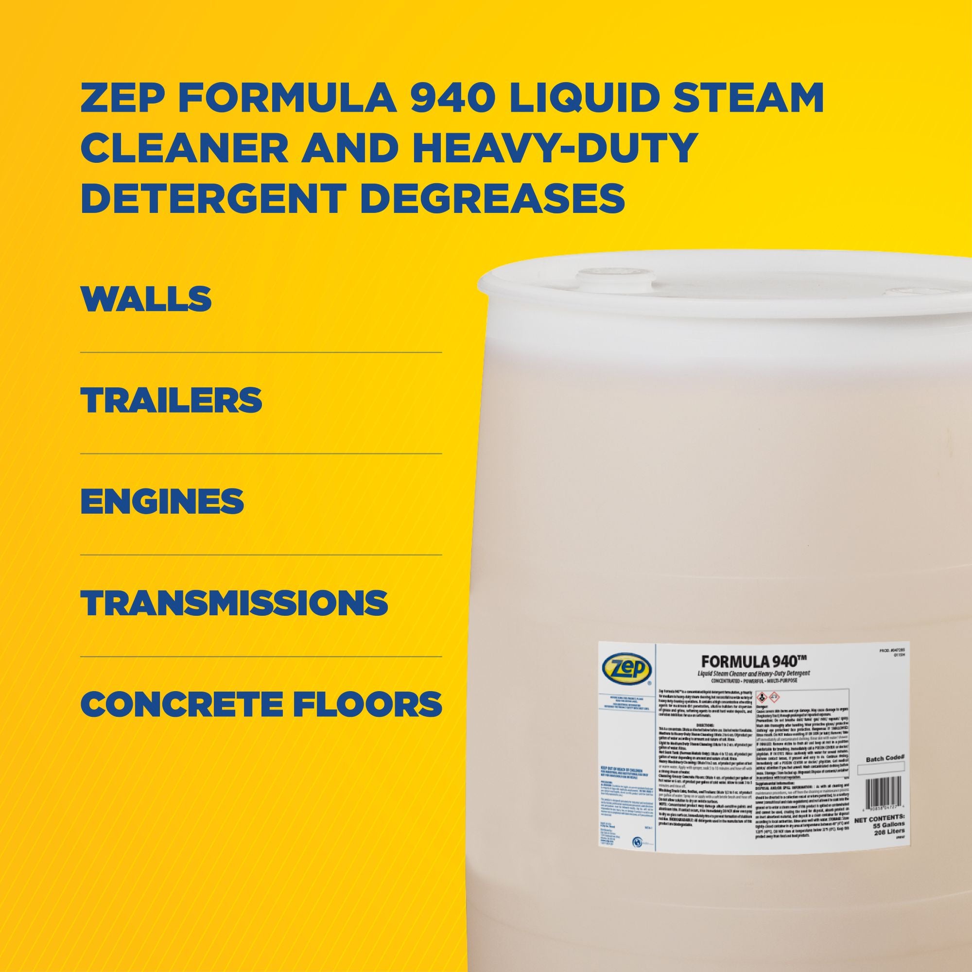 Zep Formula 940 Liquid Steam Cleaner and Heavy-Duty Detergent