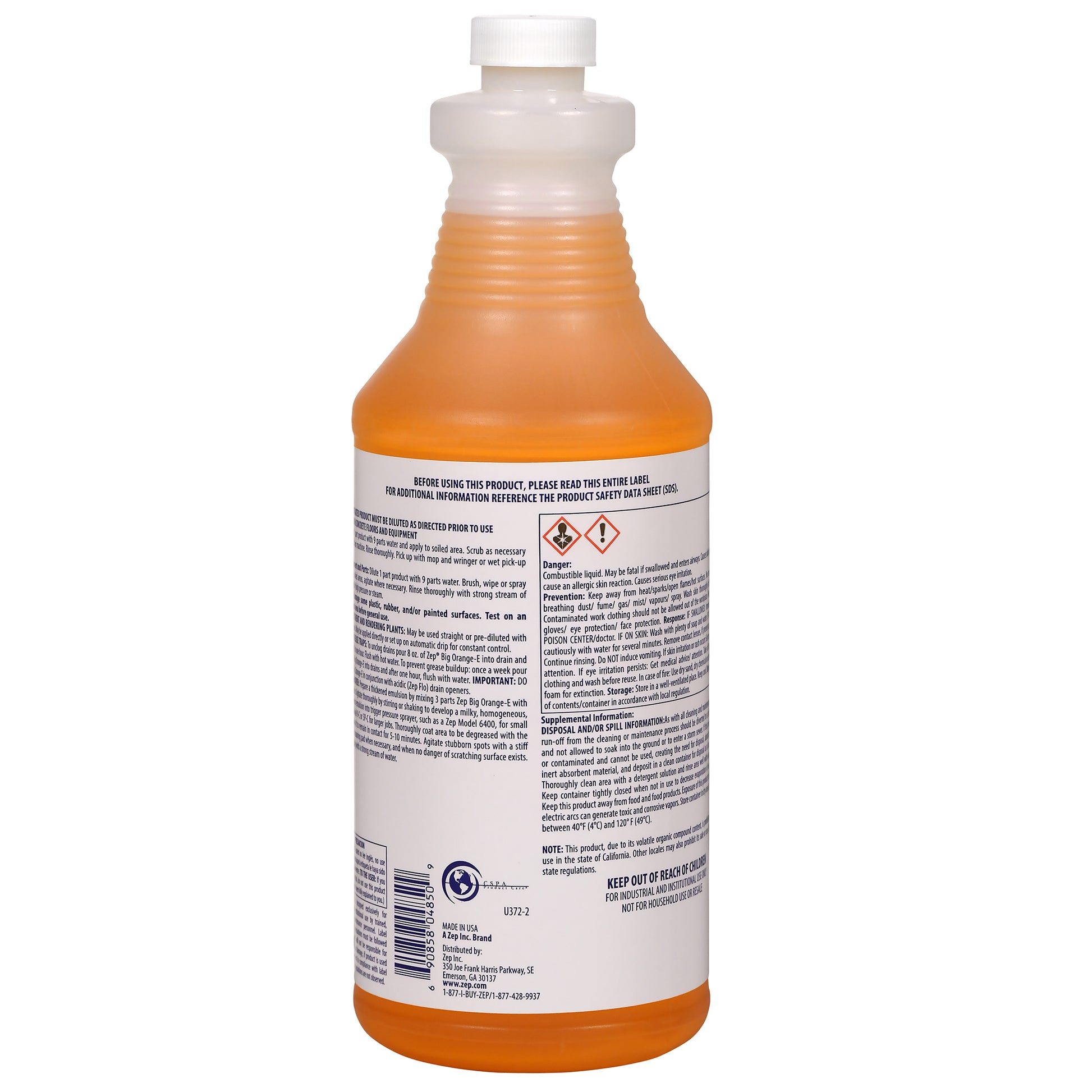 Zep Big Orange-E Citrus Industrial Degreaser & Graffiti Remover Clea Zep Inc. Zep Big Orange-E Citrus Industrial Degreaser & Graffiti Remover Clea Zep Inc.