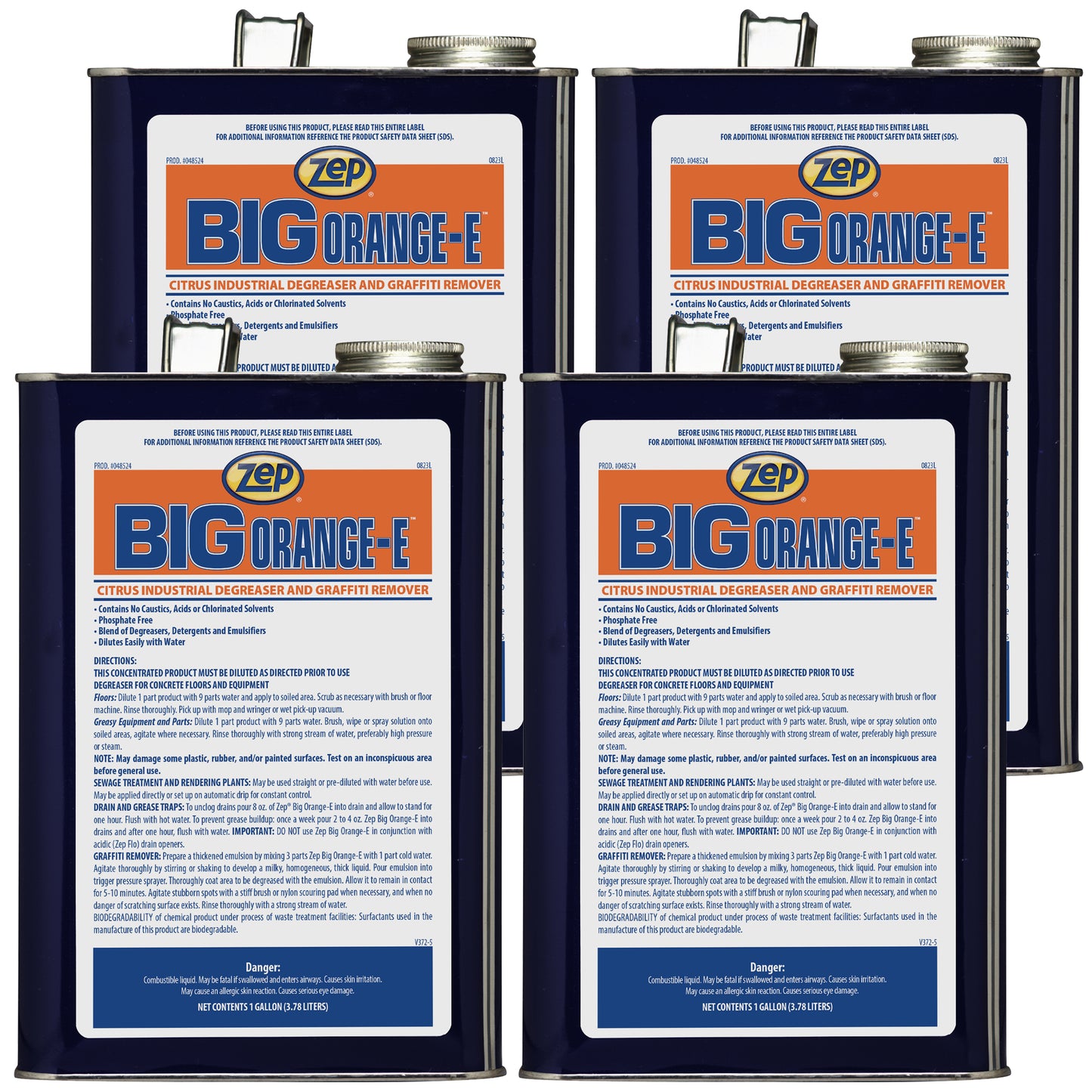 Zep Big Orange-E Citrus Industrial Degreaser & Graffiti Remover – Cleans and Deodorizes – 1 Gallon