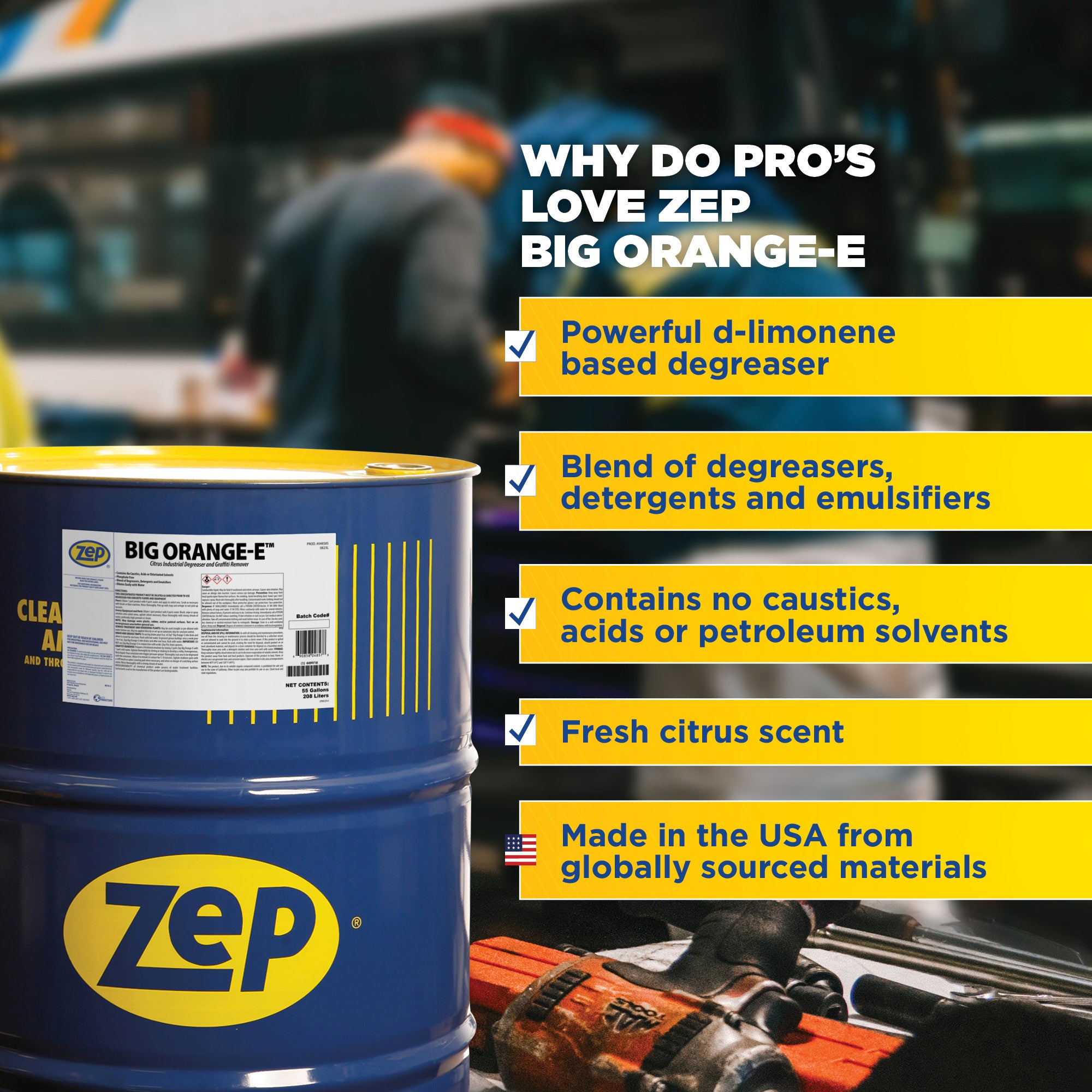 Zep Big Orange-E Citrus Industrial Degreaser & Graffiti Remover