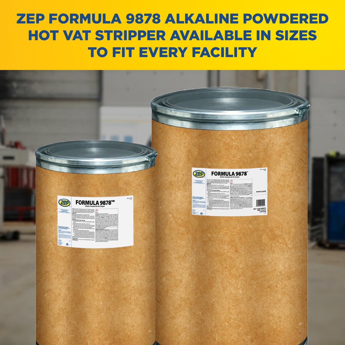 Zep Formula 9878 Alkaline Powdered Hot Vat Stripper – Rust and Paint Remover – 500 Pounds