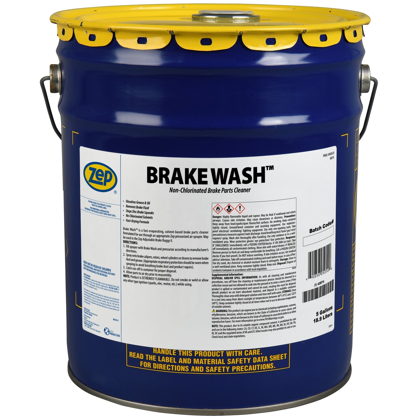 Zep Brake Wash – Non-Chlorinated Brake Parts Cleaner – 5 Gallon