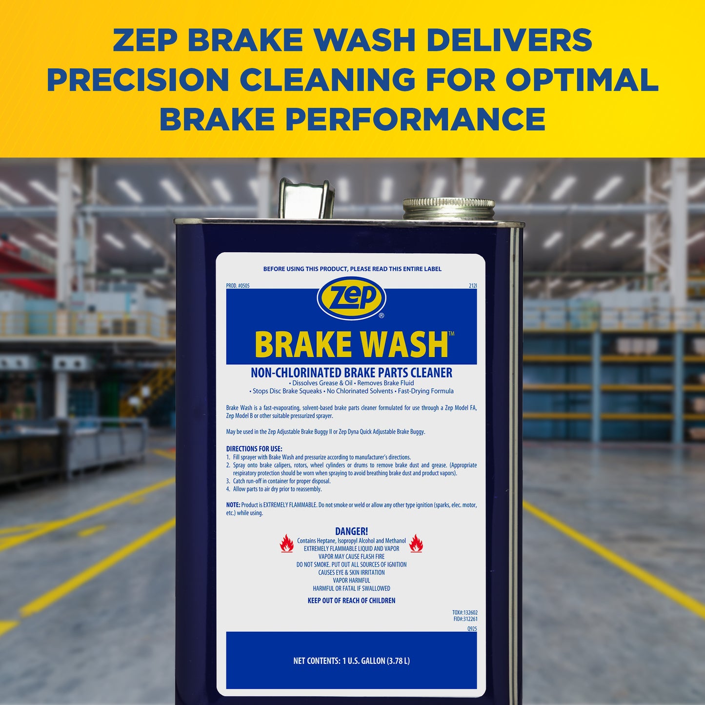 Zep Brake Wash – Non-Chlorinated Brake Parts Cleaner – 5 Gallon