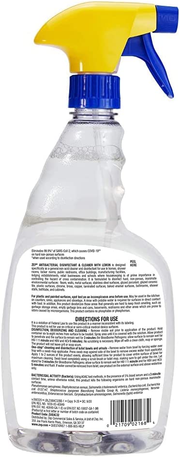 Antibacterial Disinfectant Cleaner with Lemon - 32 oz.